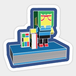 Polygonal Girl with Comic Book Sticker